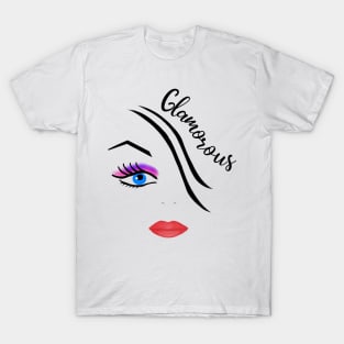 Glamourous women's face design T-Shirt